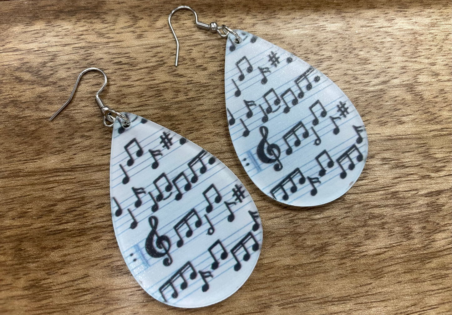 Earrings: Teardrop Music Notes