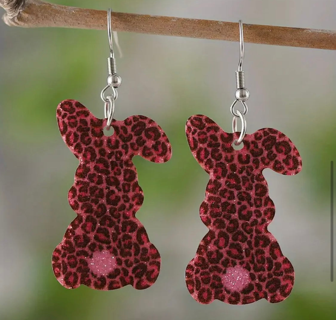 Earrings: Leopard Bunnies