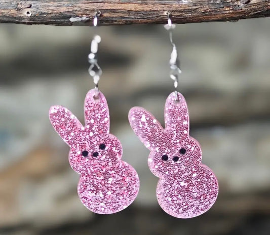 Earrings: Glittery Bunny