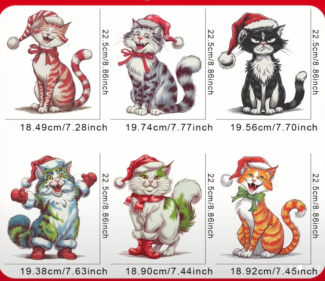 ✨Decal Only: Christmas Cats (Multiple Options 2)