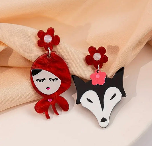 Earrings: Little Red Riding Hood