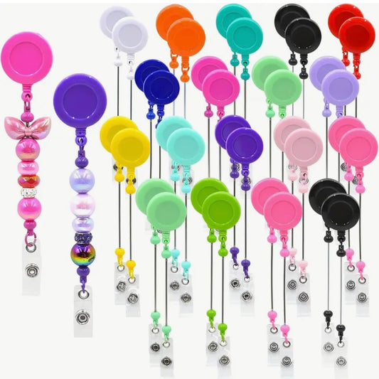 ID Badge Holder Clip: Pick Your Wooden Beads