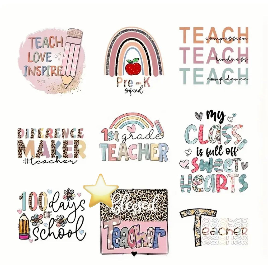 ✨Decal Only: Small Teacher Inspired Decals