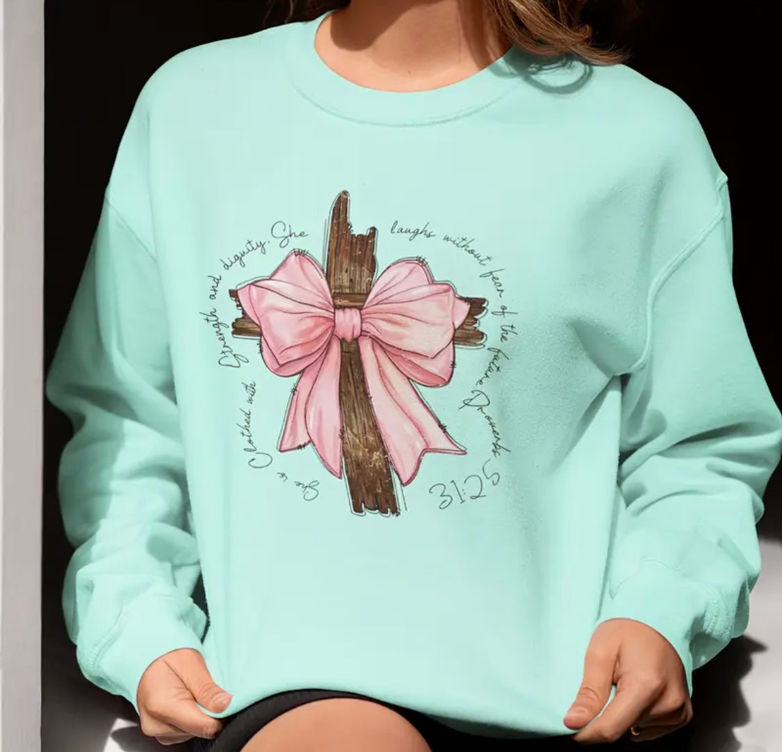 ✨Decal Only: Cross With Pink Bow