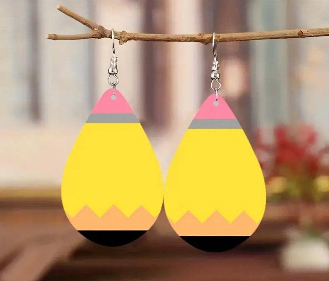 Earrings: Teardrop Pencil