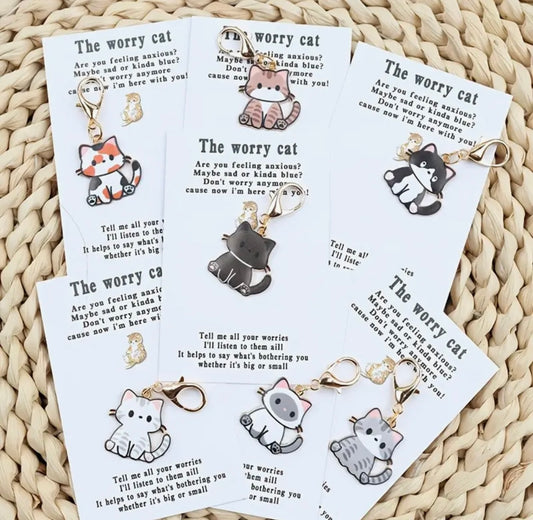 Keychain Charm: Worry Cat