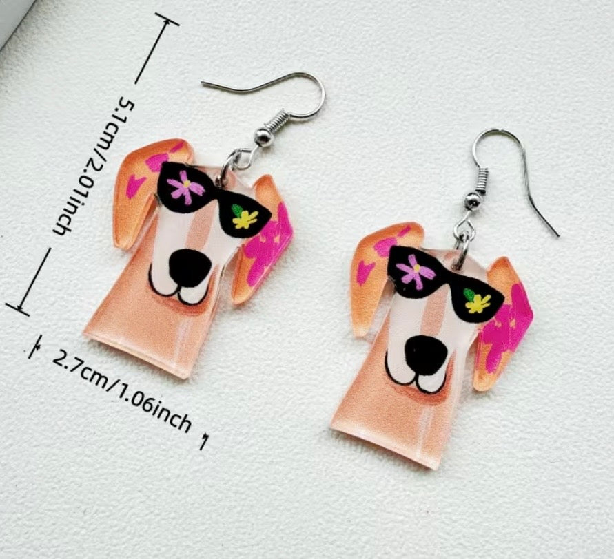 Earrings: Colorful Dogs