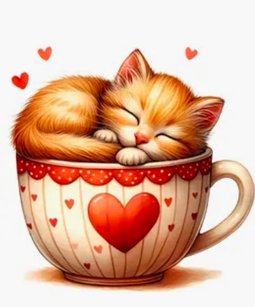 ✨Decal Only: Valentine’s Day Cats in Mugs