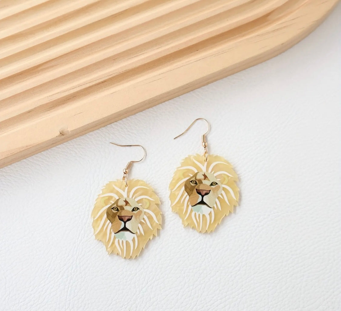 Earrings: Lion