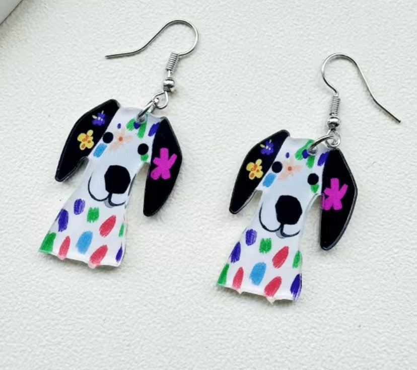 Earrings: Colorful Dogs