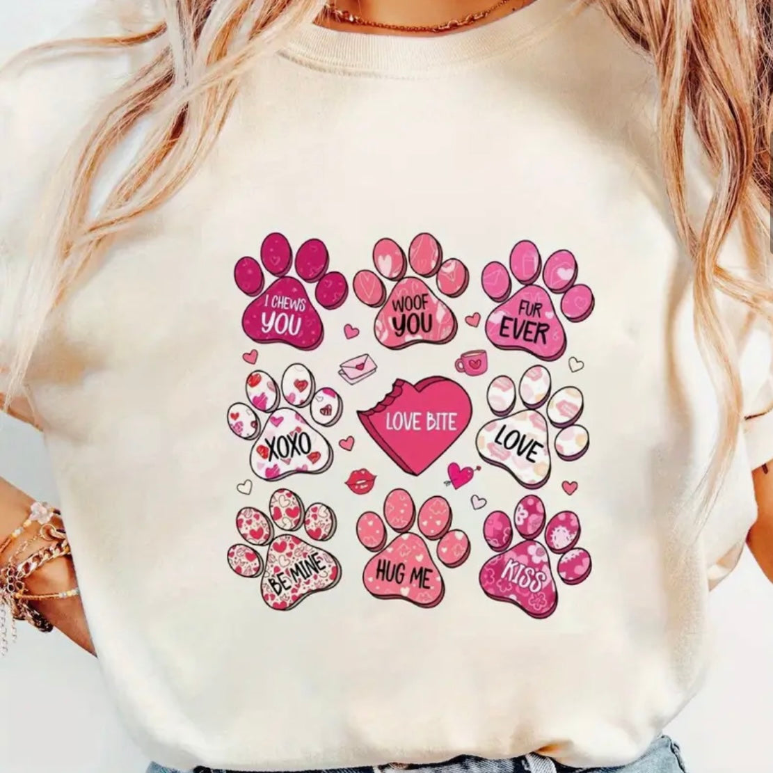 Decal Only: Valentine’s Day  Dog Paws