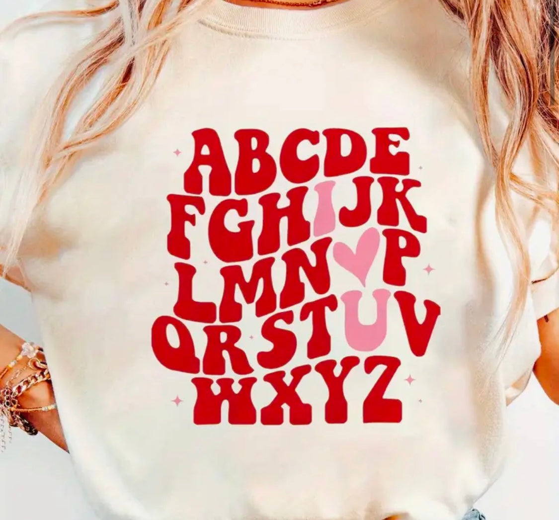 ✨Decal Only: I 💗 U Uppercase Alphabet