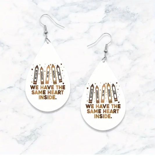 Earrings: Teardrop We Have the Same Heart Inside