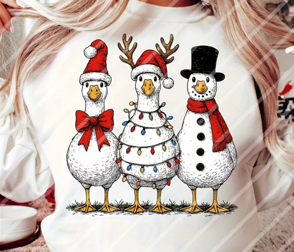 Decal Only: Christmas Geese