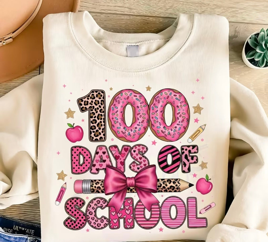 Decal Only: 100 Days (Leopard Pencil with Bow)
