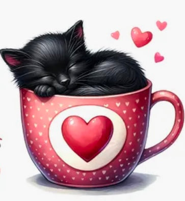 ✨Decal Only: Valentine’s Day Cats in Mugs