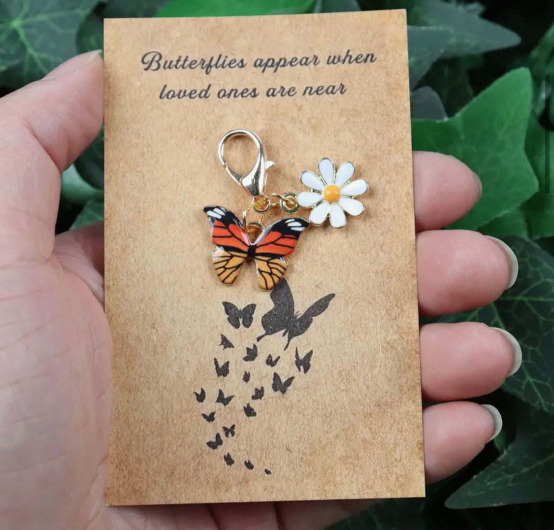Keychain Charm: Butterflies Appear When Loved Ones are Near