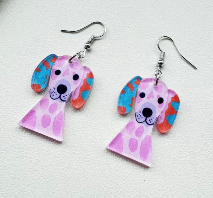 Earrings: Colorful Dogs