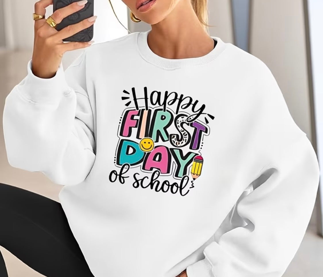 Decal Only: Happy First Day of School (Colorful) - Option 2