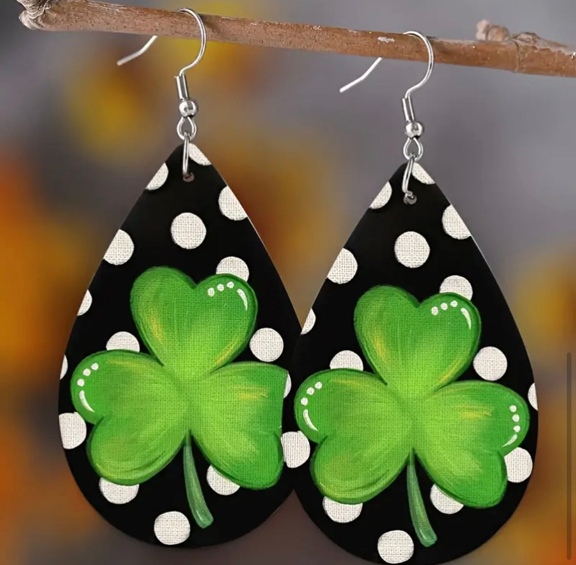 Earrings: Teardrop St. Patrick’s Day