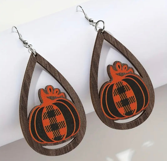 Earrings: Teardrop Pumpkins