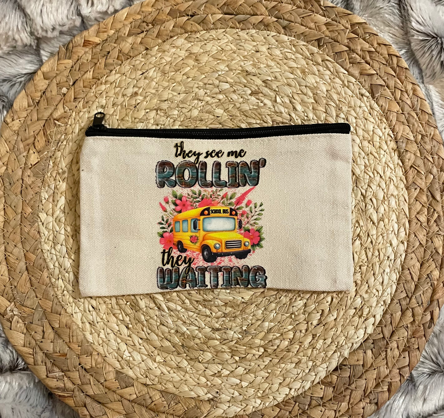 Canvas Pouch: Bus Driver/Transportation