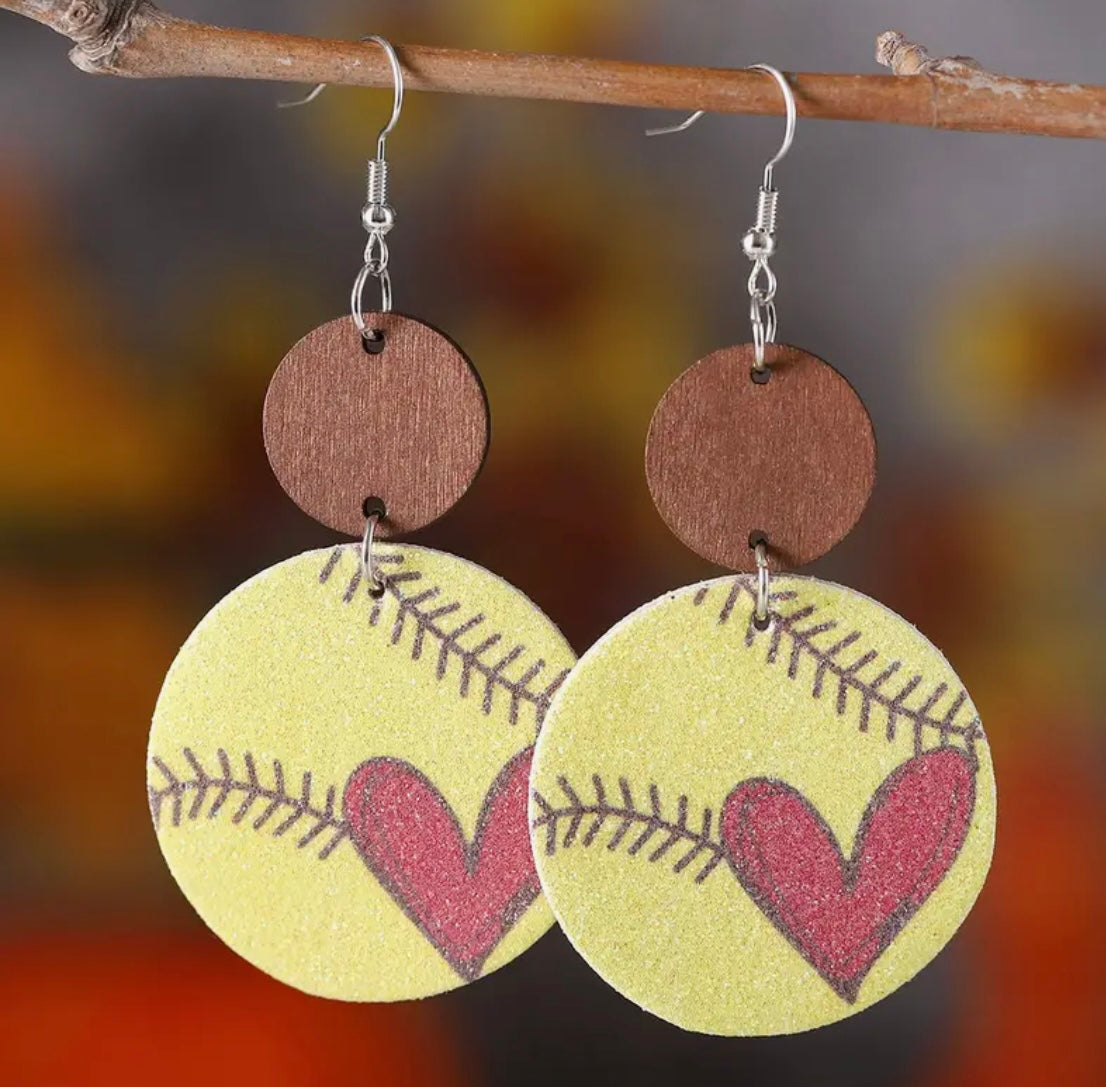 Earrings: Softball