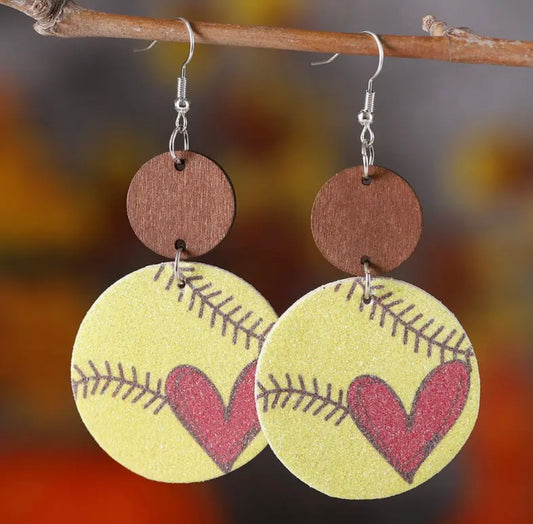 Earrings: Softball