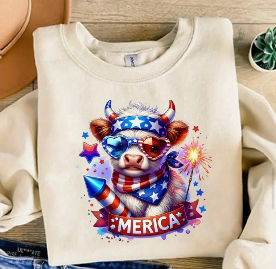 ✨Decal Only: Red, White, and Blue Cow