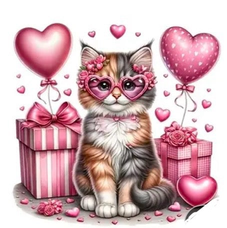 ✨Decal Only: Valentine’s Day Cats (Option 3)