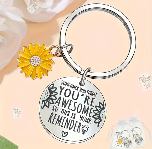 Keychain: You’re Awesome Sunflower (Option 1)