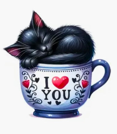 ✨Decal Only: Valentine’s Day Cats in Mugs