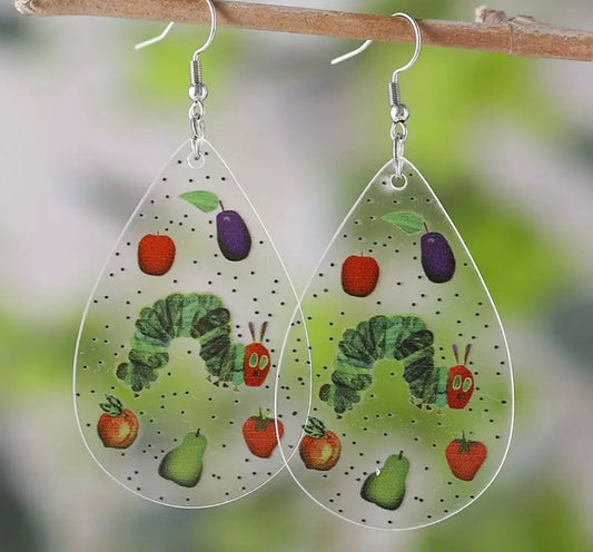 Earrings: Hungry Caterpillar Teardrop