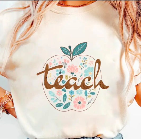 ✨Decal Only: Teacher Apple (Floral)