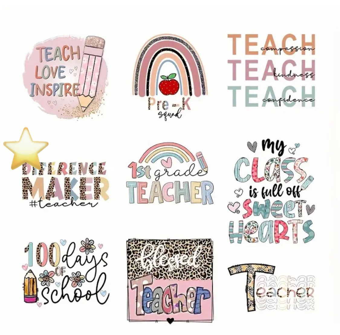 ✨Decal Only: Small Teacher Inspired Decals