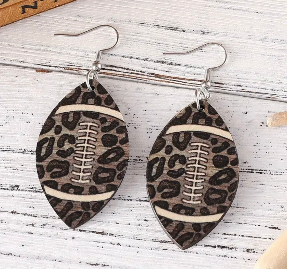 Earrings: Leopard Footballs