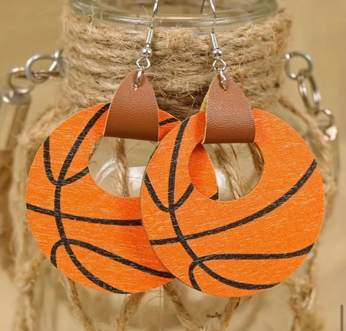 Earrings: Basketballs