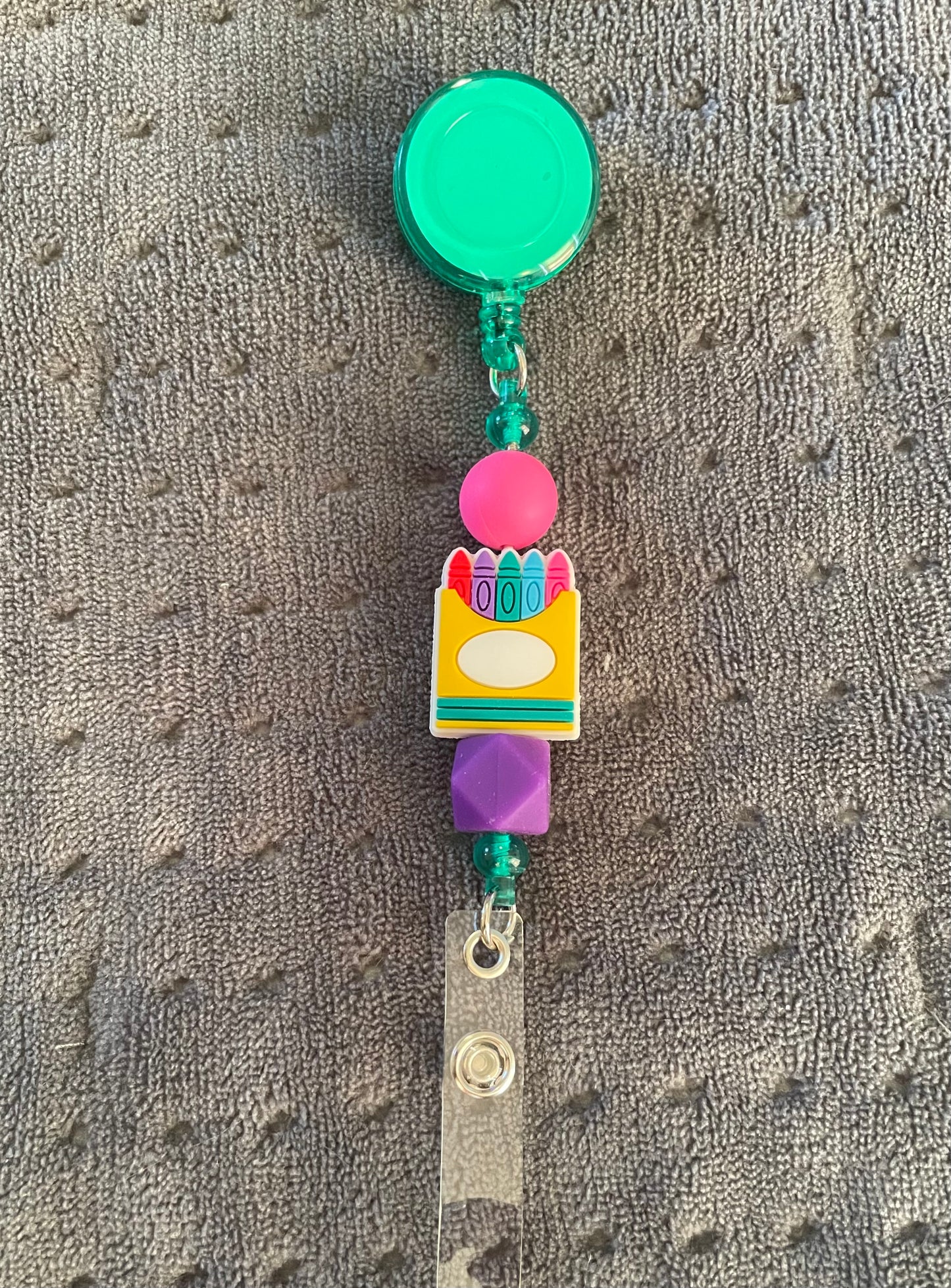 Beaded Badge Reel: Crayon Box