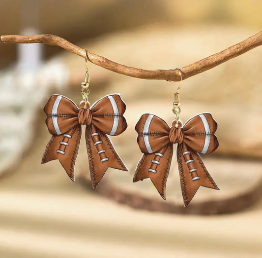 Earrings: Football Bows