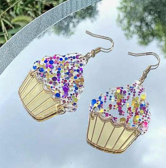 Earrings: Happy Birthday Cupcakes