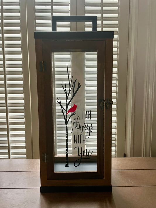 Brown Rustic Farmhouse Wood Lantern: I Am Always With You