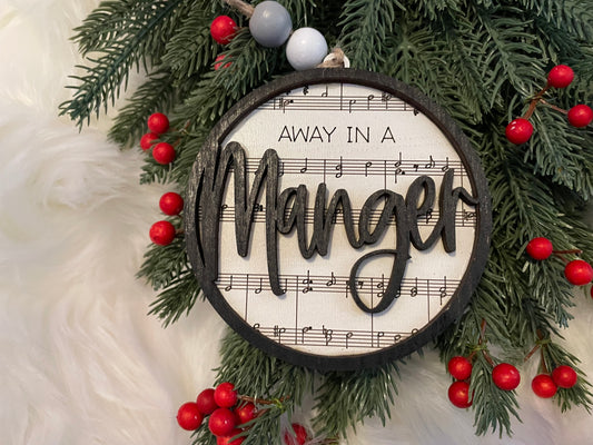 Lyric Ornament: Away in a Manger