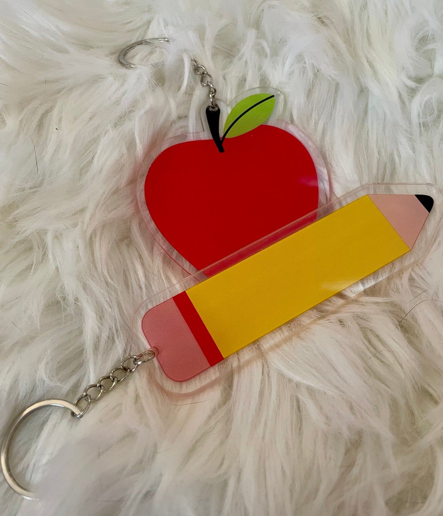 Acrylic Keychain: Apple or Pencil