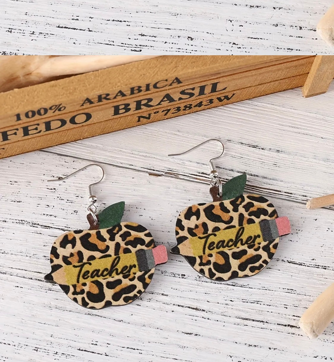 Earrings: Leopard Apple