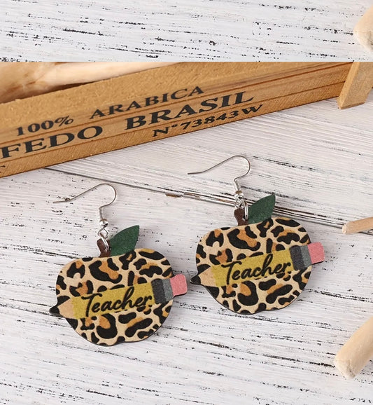 Earrings: Leopard Apple