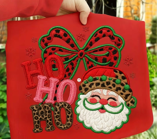 Decal Only: Ho Ho Ho Santa/Bow