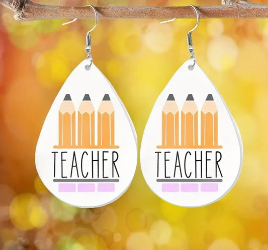 Earrings: Teardrop Teacher Life