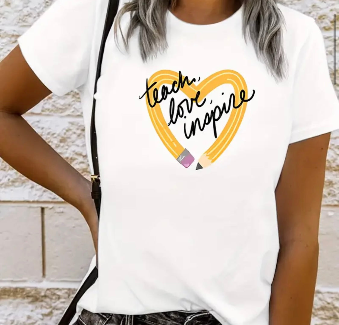 ✨Decal Only: Teach, Love, Inspire Pencil Heart