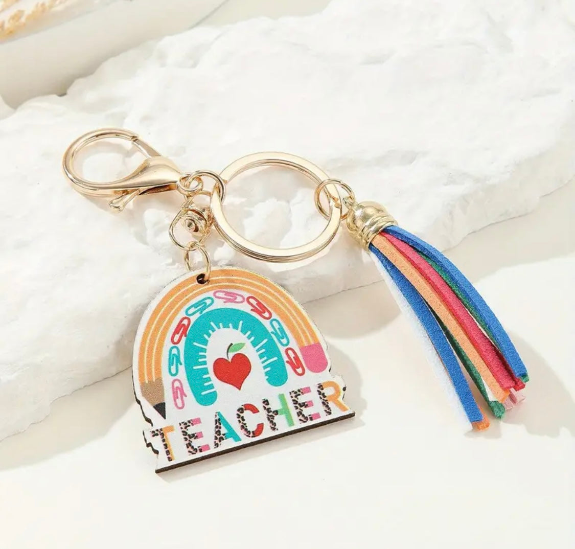 Keychain: Teacher Rainbow