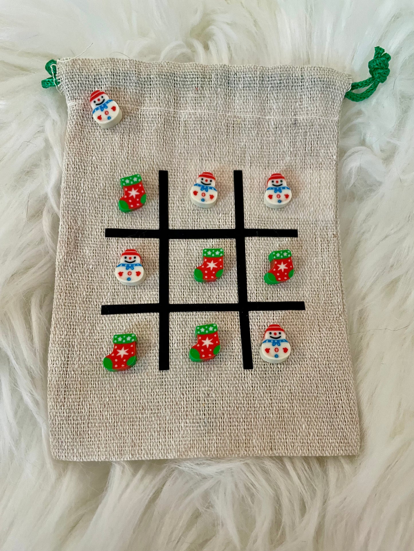 Christmas: Tic Tac Toe Sack (with erasers)